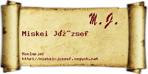 Miskei József névjegykártya